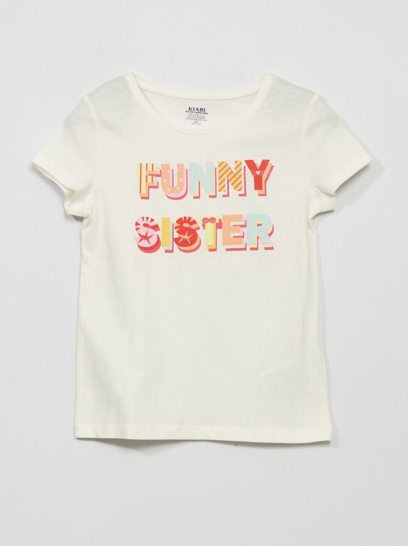 T-shirt estampada BEGE - Kiabi