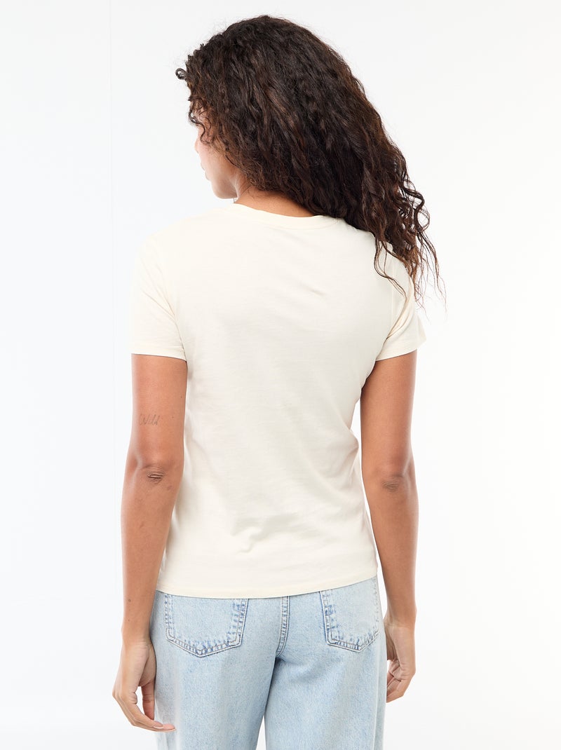 T-shirt estampada Bege - Kiabi