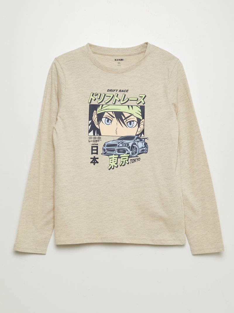 T-shirt estampada BEGE - Kiabi