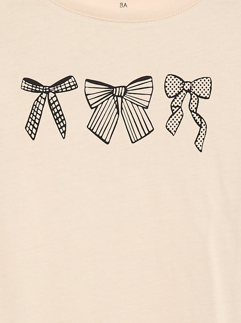 T-shirt estampada Bege - Kiabi