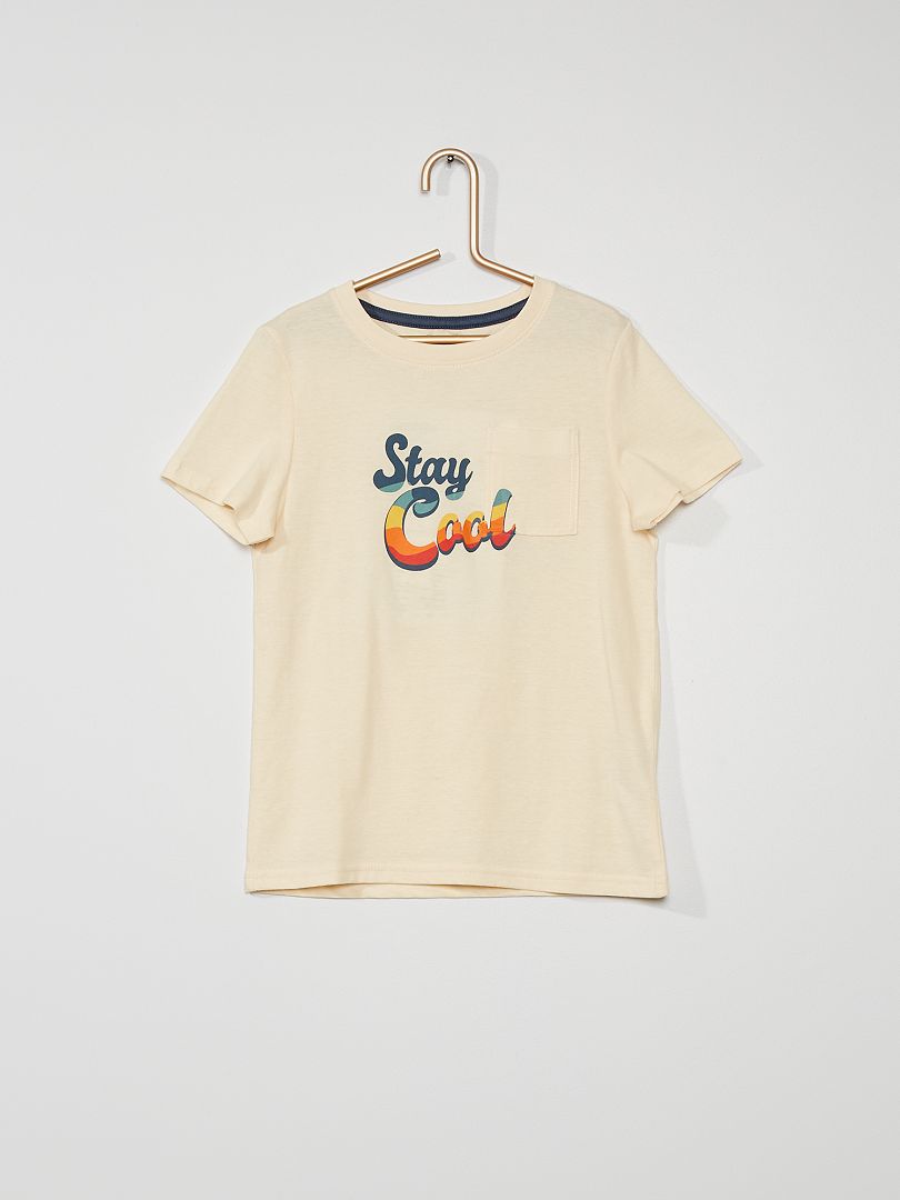 T-shirt estampada BEGE - Kiabi