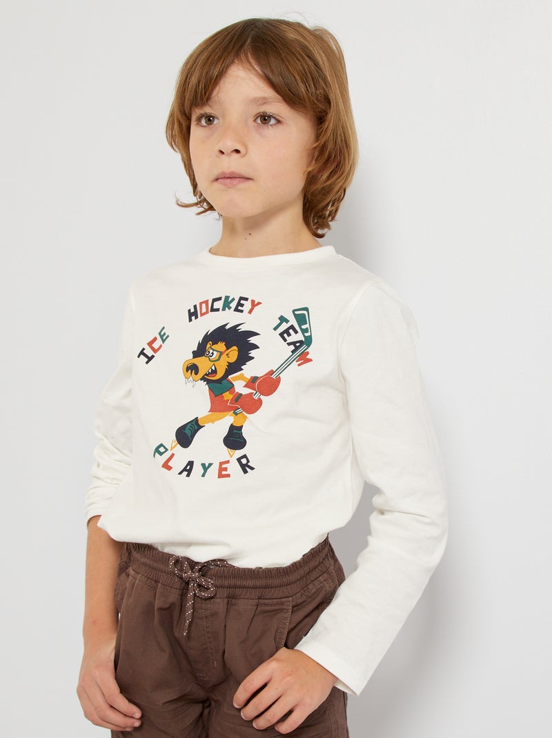 T-shirt estampada BEGE - Kiabi