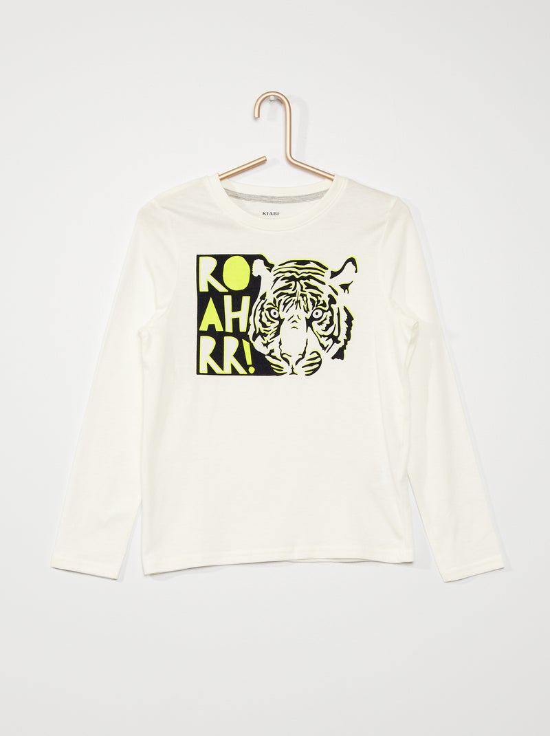 T-shirt estampada BEGE - Kiabi