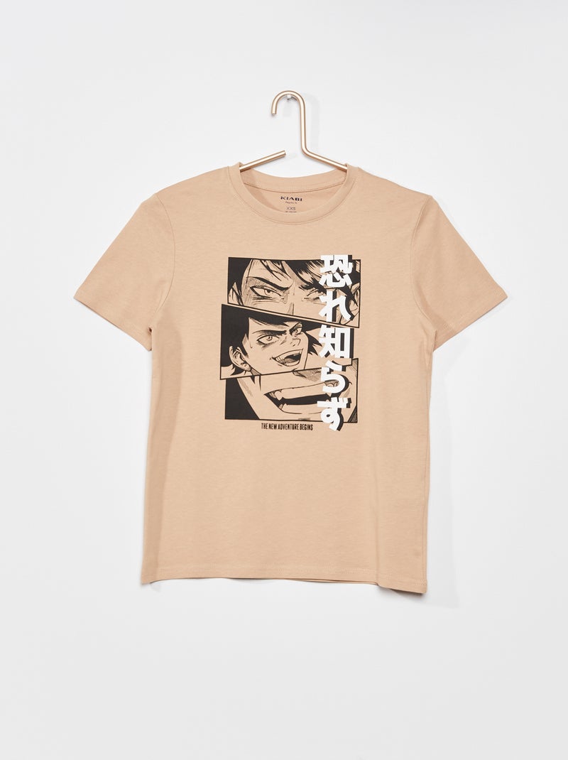 T-shirt estampada BEGE - Kiabi
