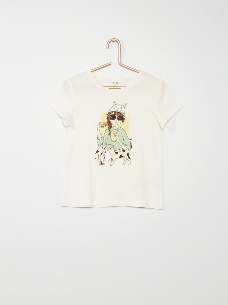 T-shirt estampada BEGE - Kiabi