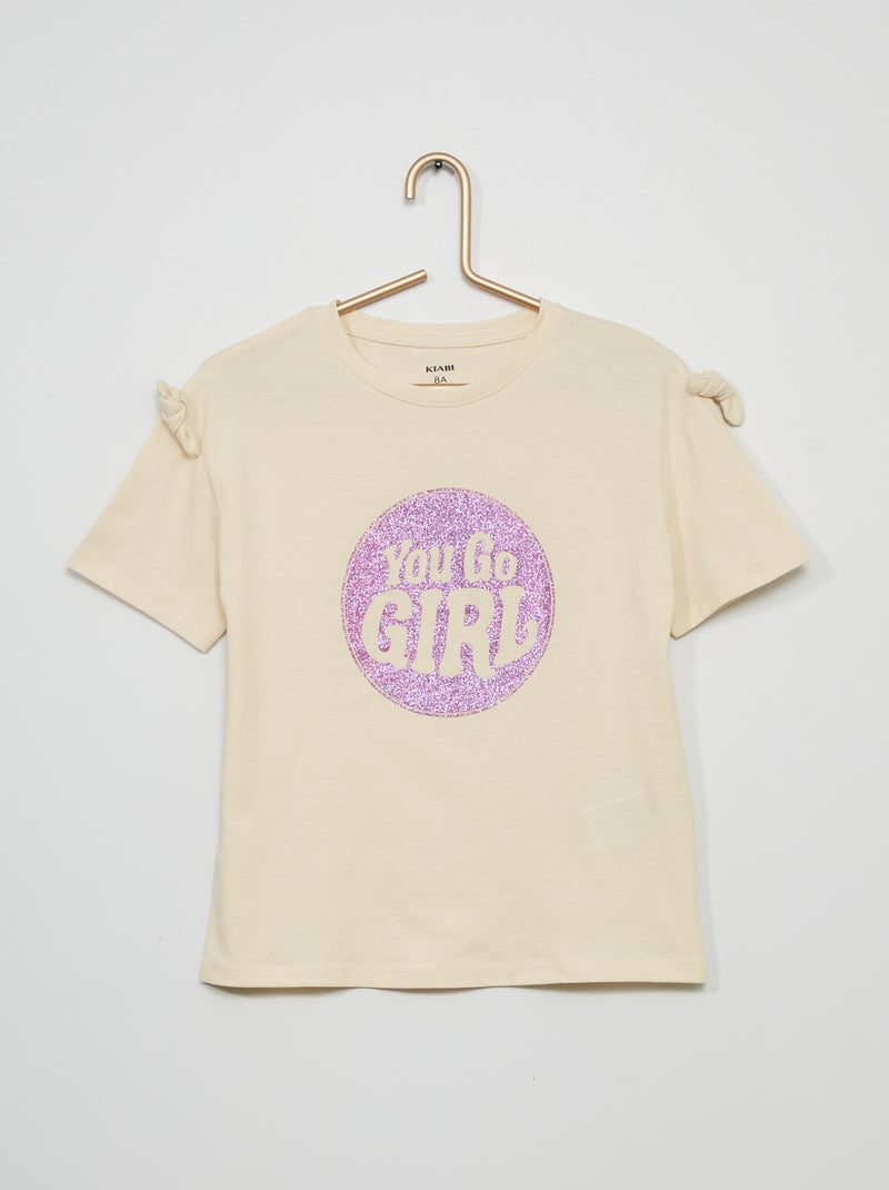 T-shirt estampada BEGE - Kiabi
