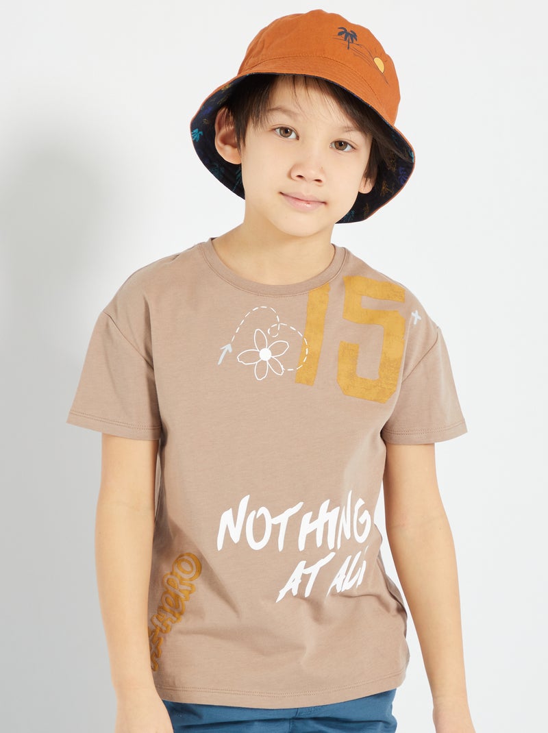 T-shirt estampada BEGE - Kiabi