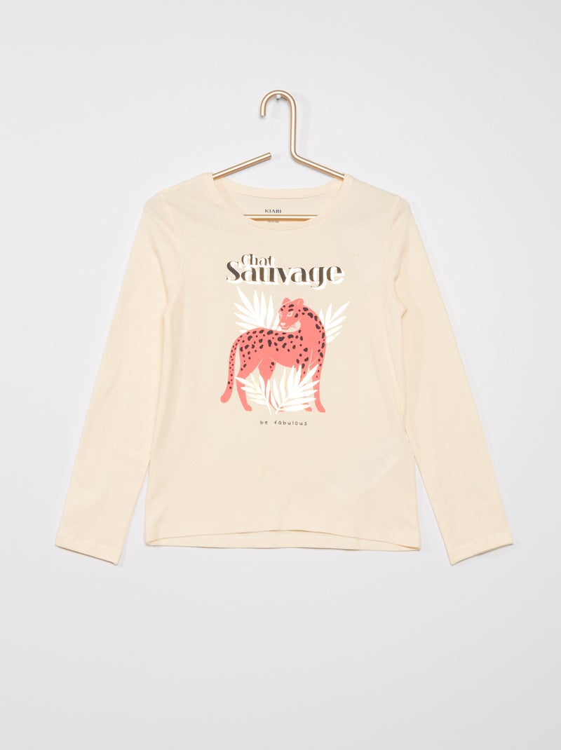 T-shirt estampada BEGE - Kiabi