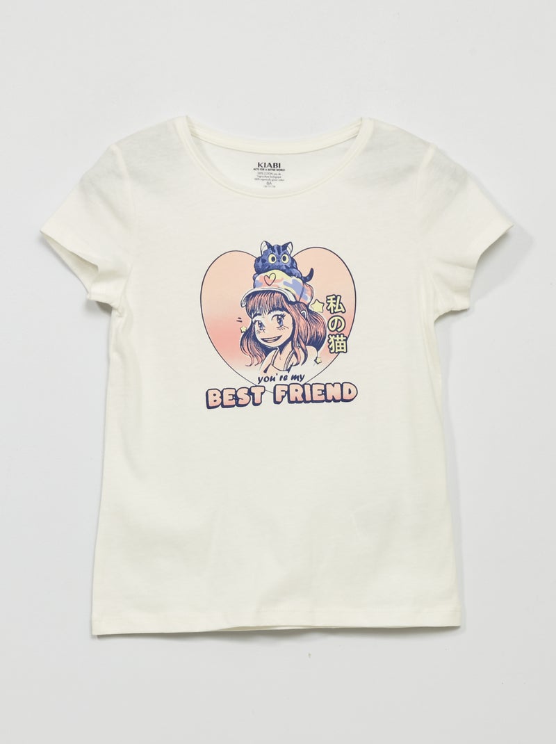 T-shirt estampada BRANCO - Kiabi