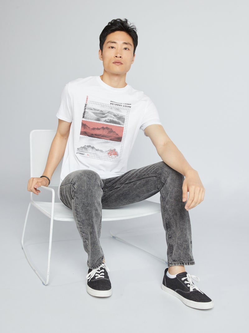 T-shirt estampada BRANCO - Kiabi