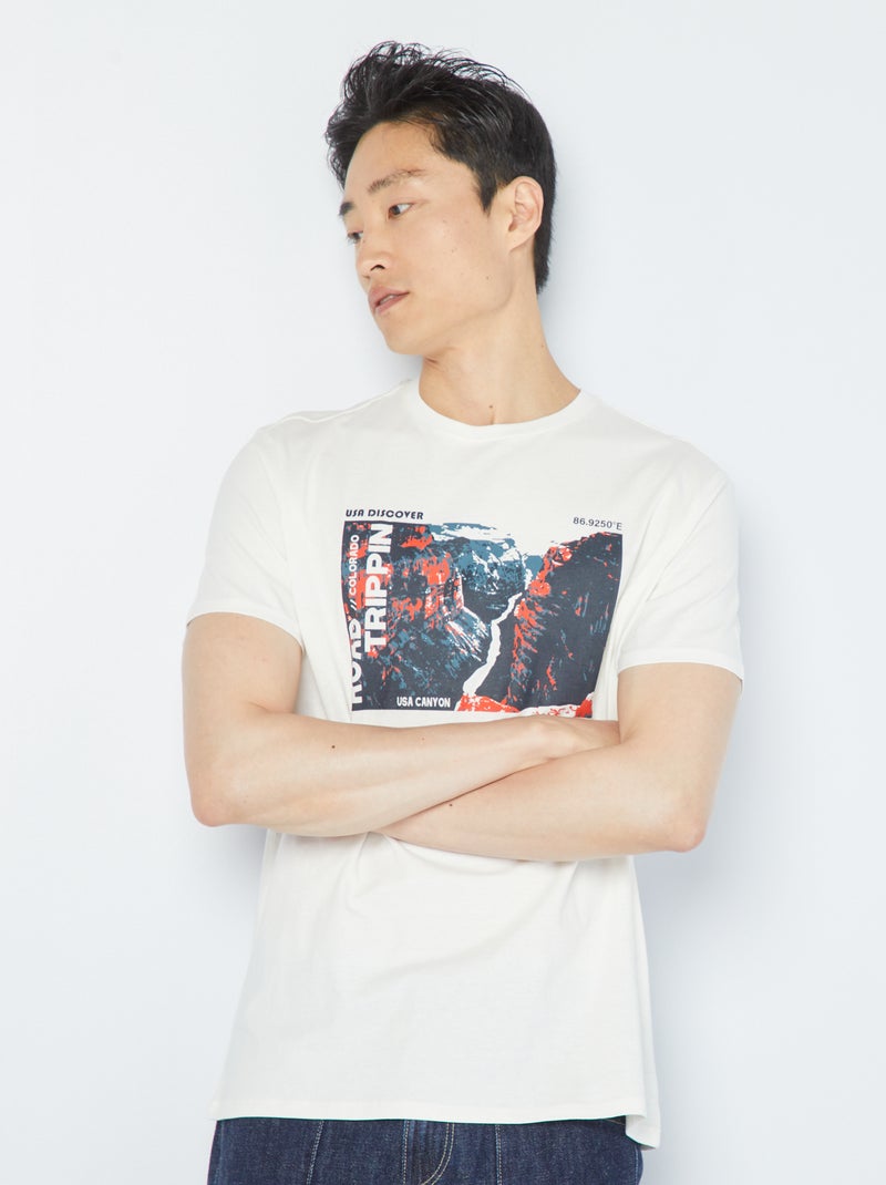 T-shirt estampada BRANCO - Kiabi