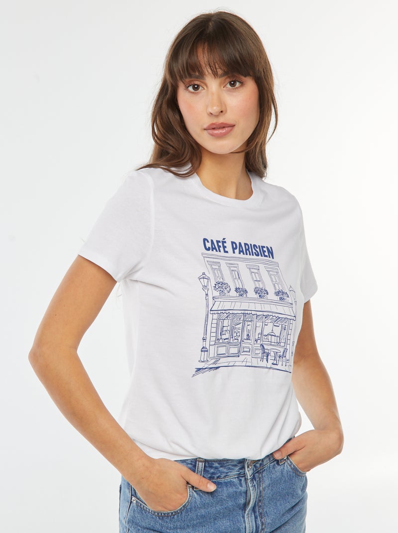 T-shirt estampada Branco - Kiabi