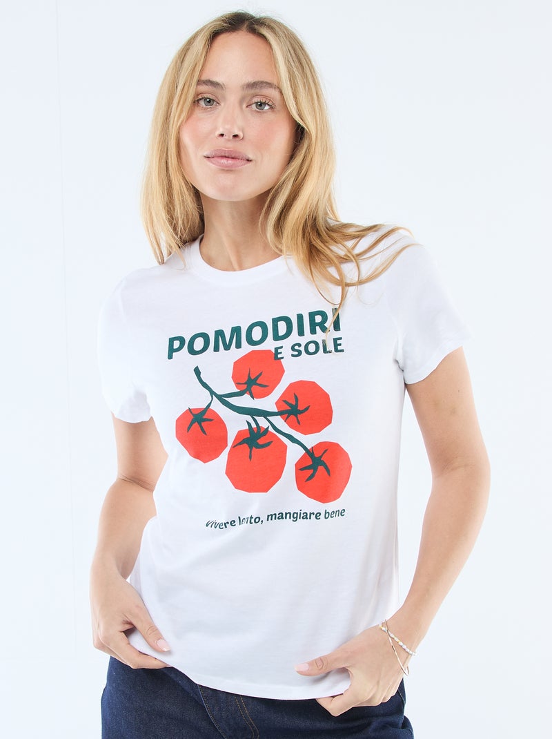 T-shirt estampada Branco - Kiabi