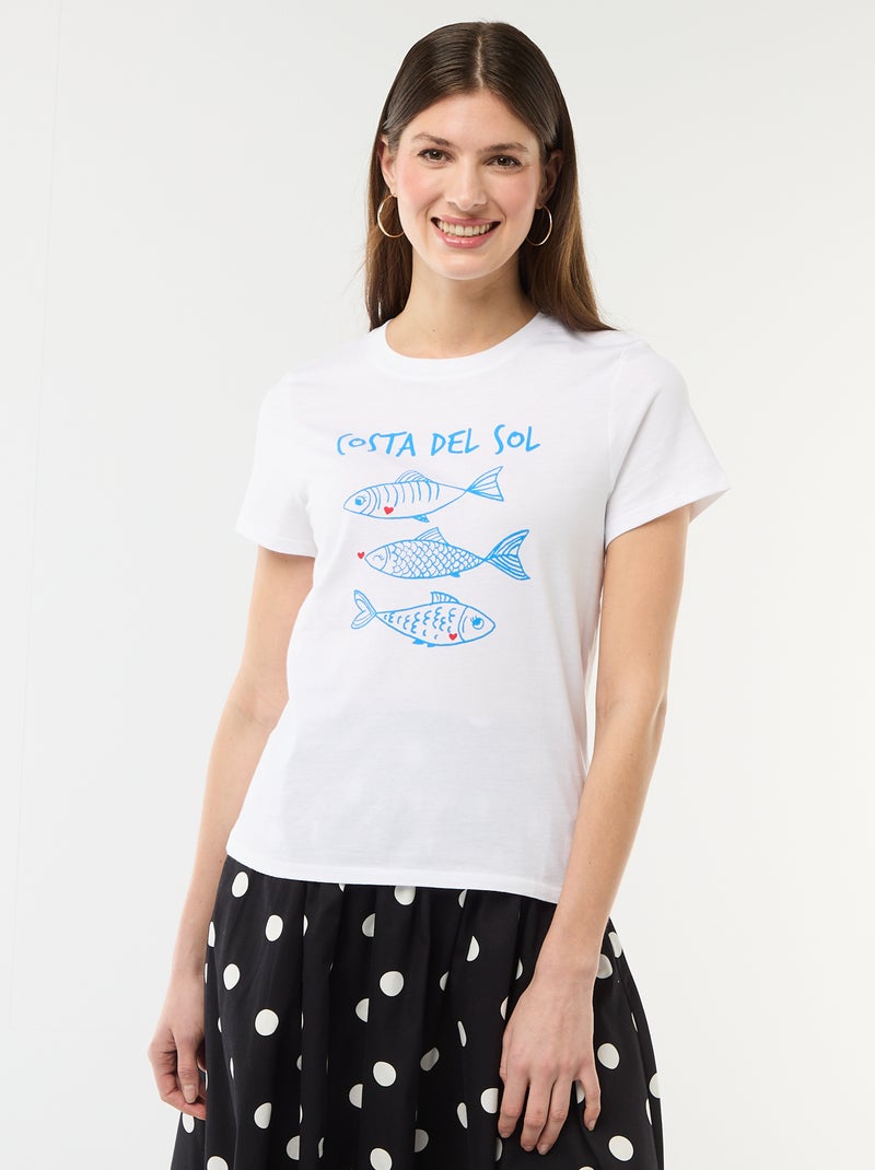 T-shirt estampada Branco - Kiabi