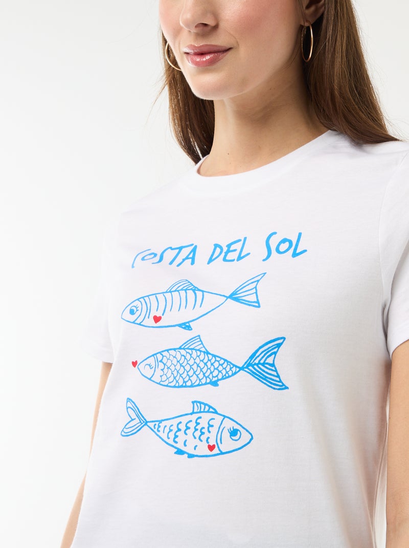 T-shirt estampada Branco - Kiabi