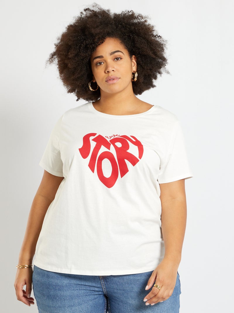 T-shirt estampada BRANCO - Kiabi