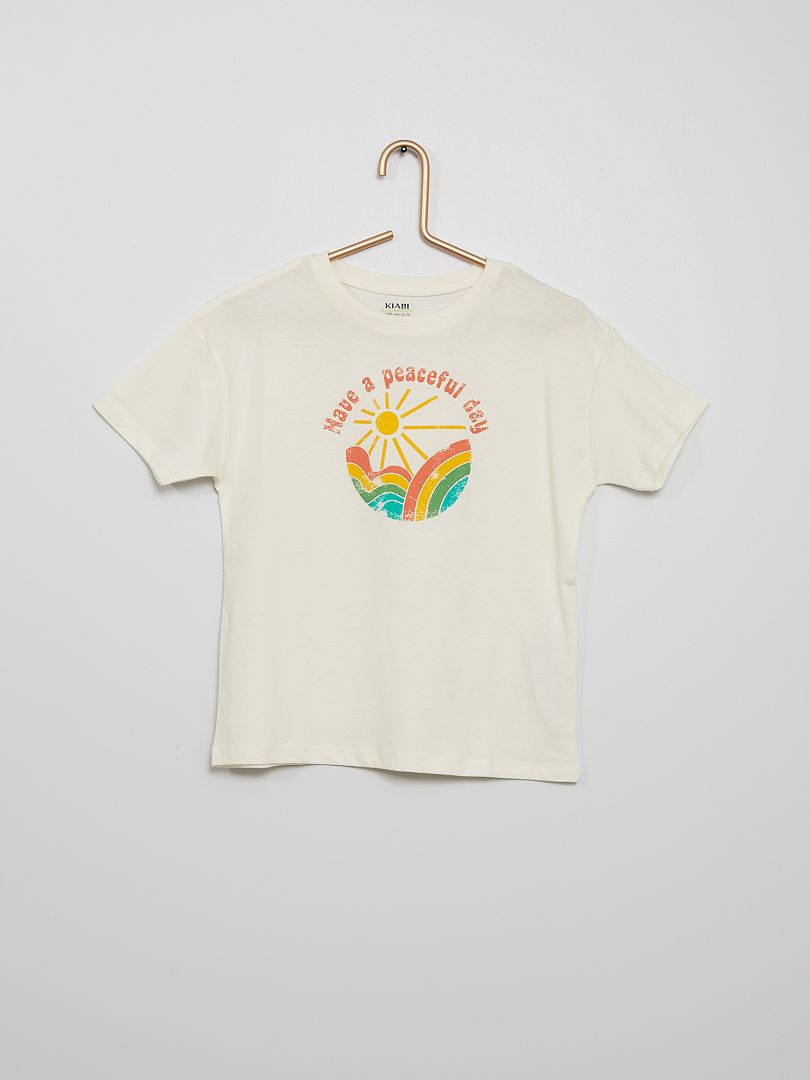 T-shirt estampada BRANCO - Kiabi