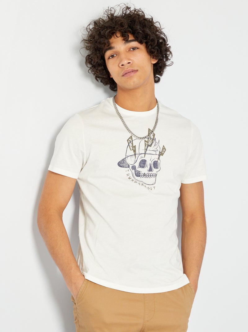 T-shirt estampada BRANCO - Kiabi