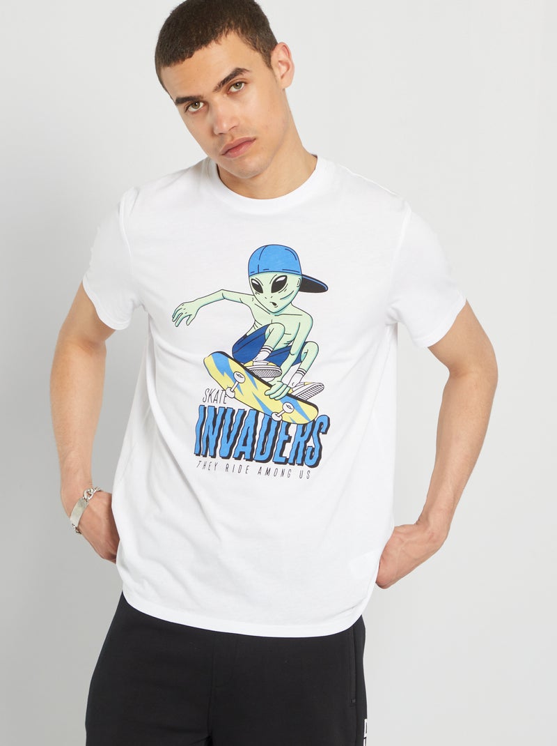T-shirt estampada BRANCO - Kiabi