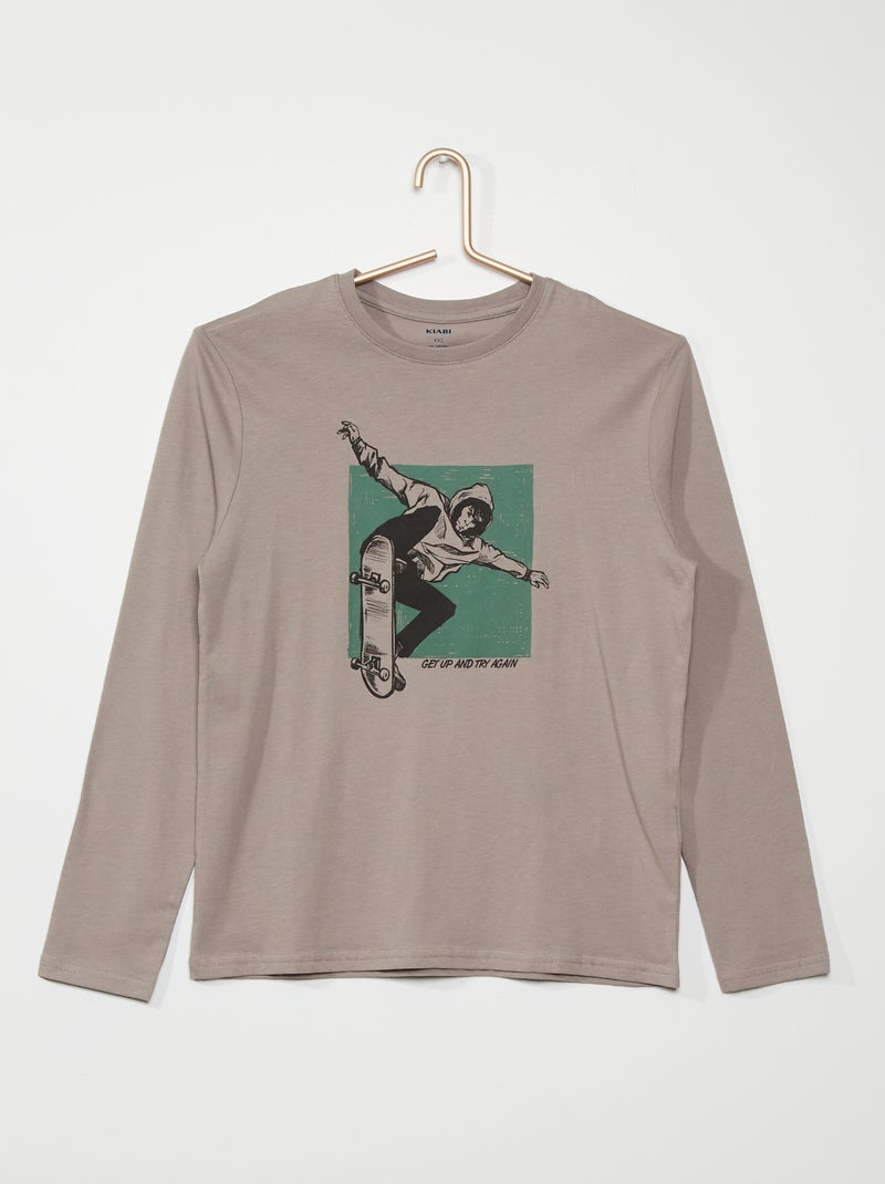 T-shirt estampada CINZA - Kiabi