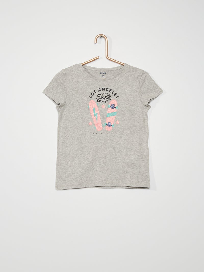 T-shirt estampada CINZA - Kiabi