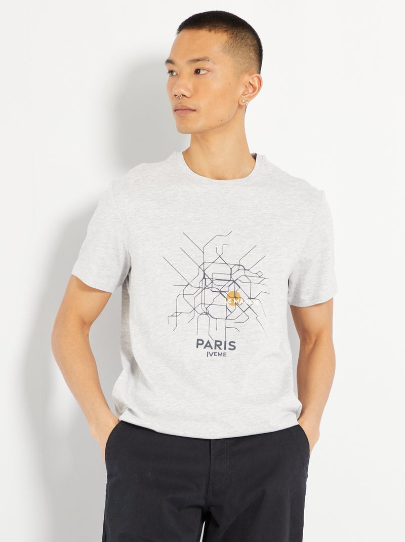 T-shirt estampada CINZA - Kiabi