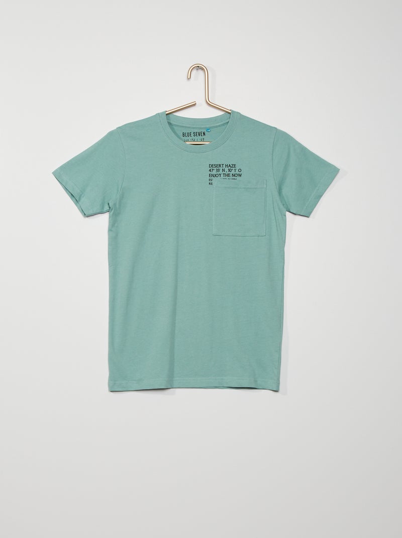 T-shirt estampada com bolso frontal CAQUI - Kiabi