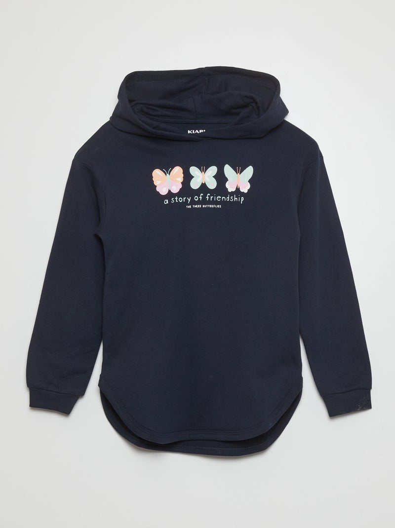 T-shirt estampada com capuz AZUL - Kiabi