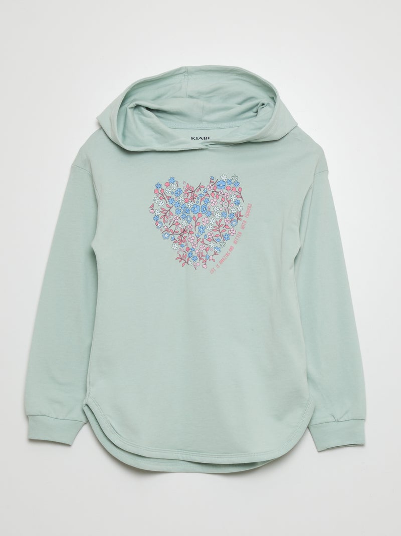T-shirt estampada com capuz AZUL - Kiabi