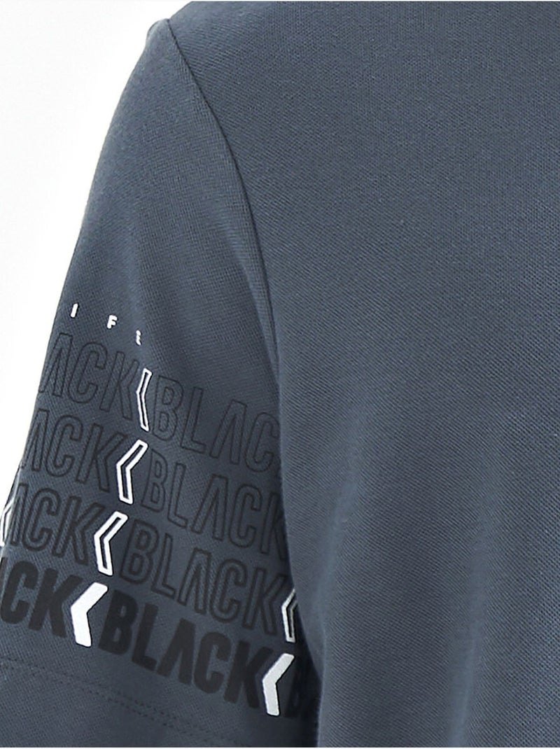 T-shirt estampada com gola polo tommy Cinza - Kiabi