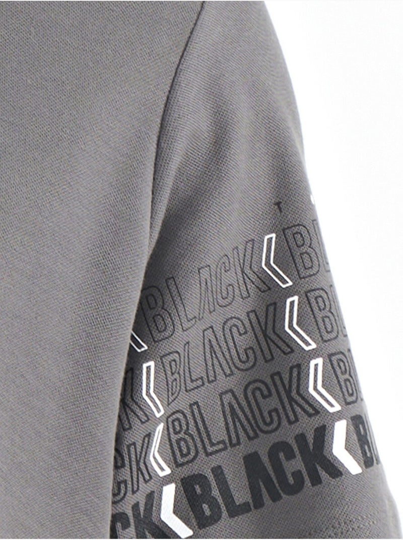 T-shirt estampada com gola polo tommy Cinza-preto - Kiabi