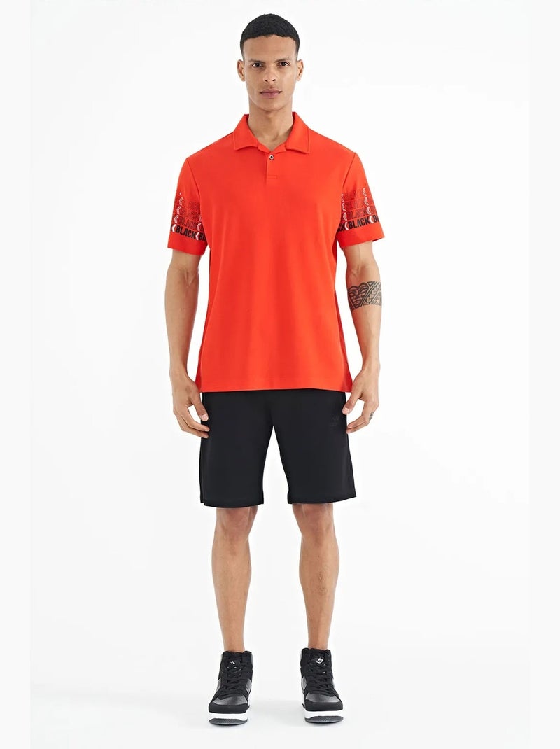 T-shirt estampada com gola polo tommy Laranja - Kiabi