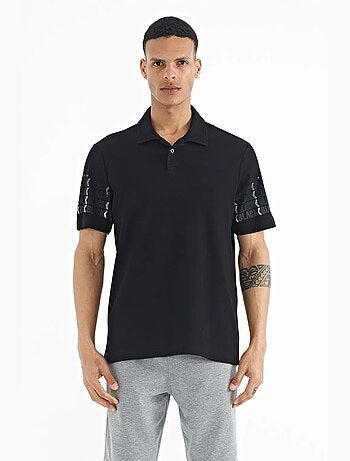 T-shirt estampada com gola polo tommy