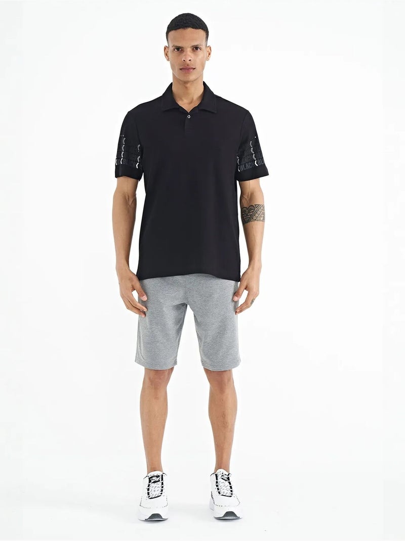 T-shirt estampada com gola polo tommy Preto - Kiabi