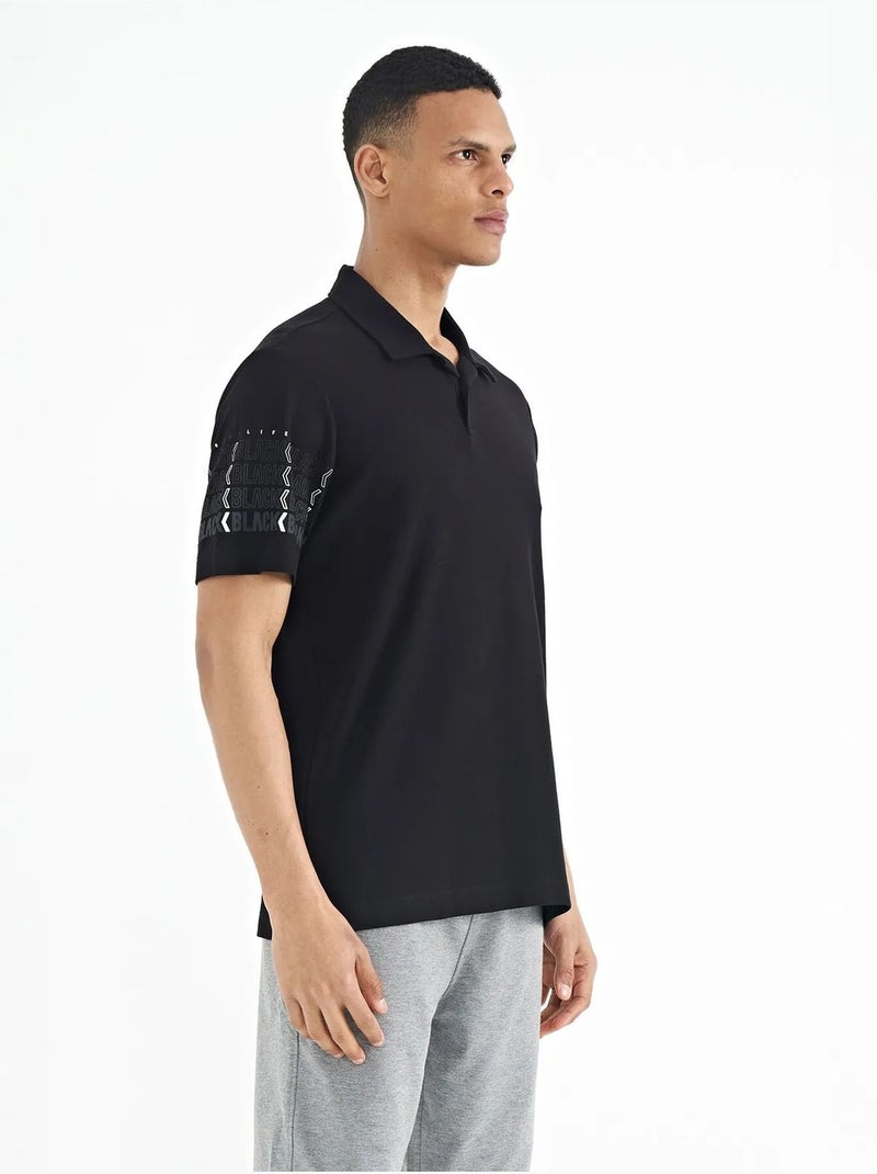 T-shirt estampada com gola polo tommy Preto - Kiabi