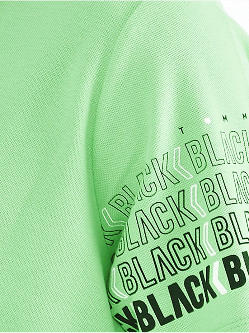 T-shirt estampada com gola polo tommy Verde menta - Kiabi