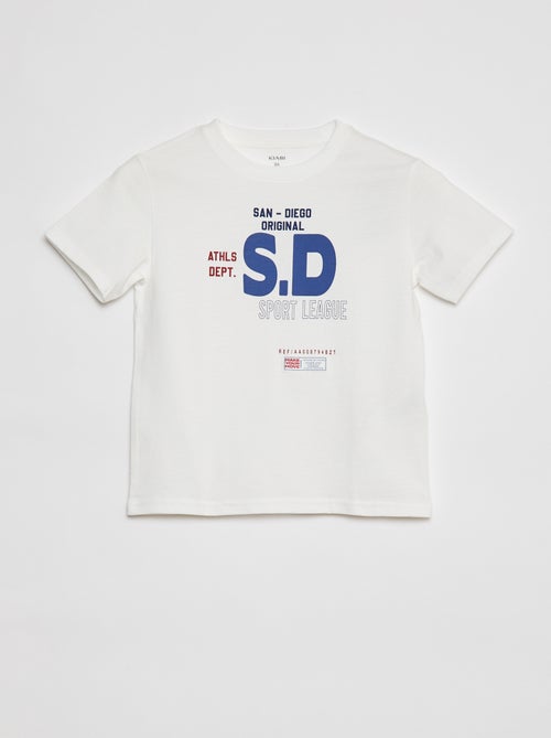 T-shirt estampada com gola redonda - Kiabi