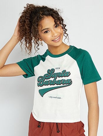 T-shirt estampada com mangas ragã - Kiabi