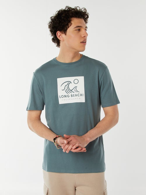 T-shirt estampada com mensagem - Kiabi