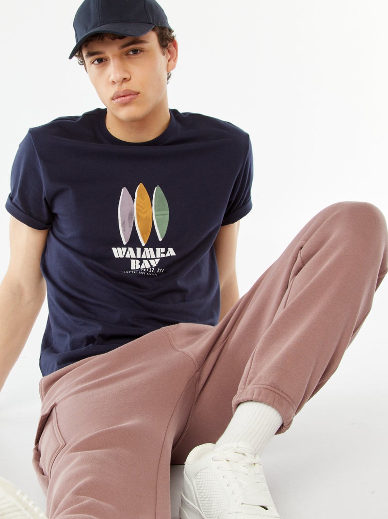 T-shirt estampada com mensagem Azul - Kiabi