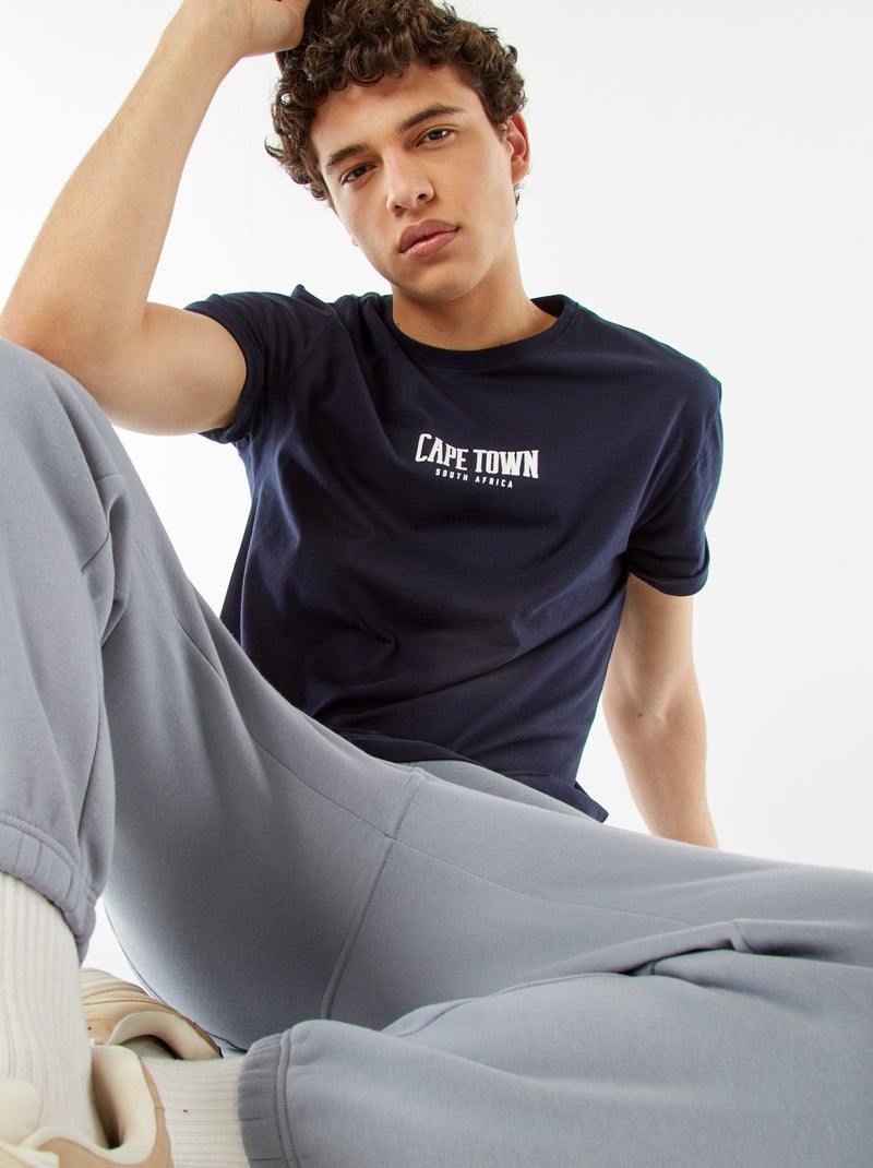 T-shirt estampada com mensagem Azul - Kiabi