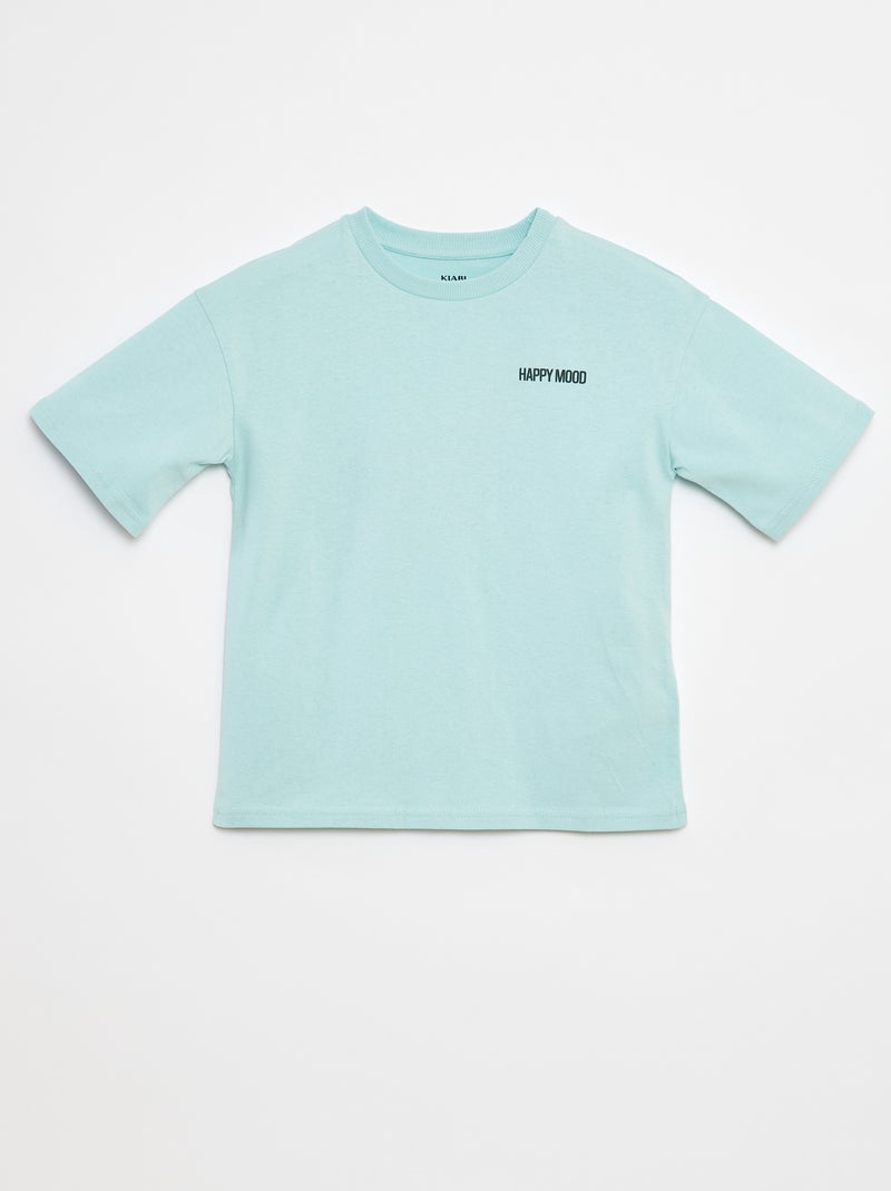 T-shirt estampada com mensagem Azul - Kiabi