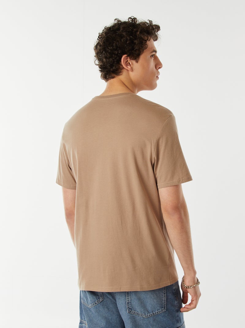 T-shirt estampada com mensagem Bege - Kiabi