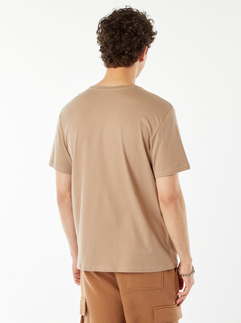 T-shirt estampada com mensagem Bege - Kiabi