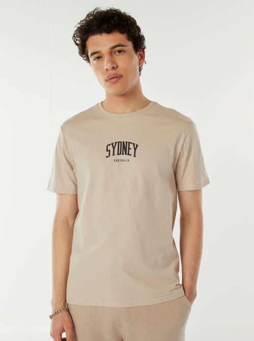 T-shirt estampada com mensagem - Kiabi