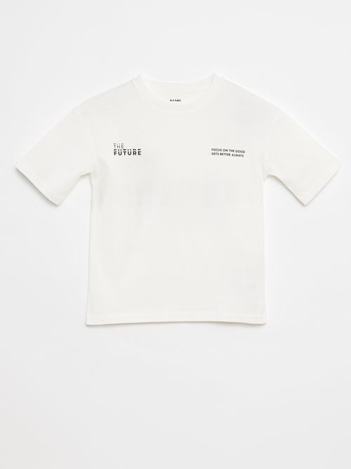 T-shirt estampada com mensagem - Kiabi