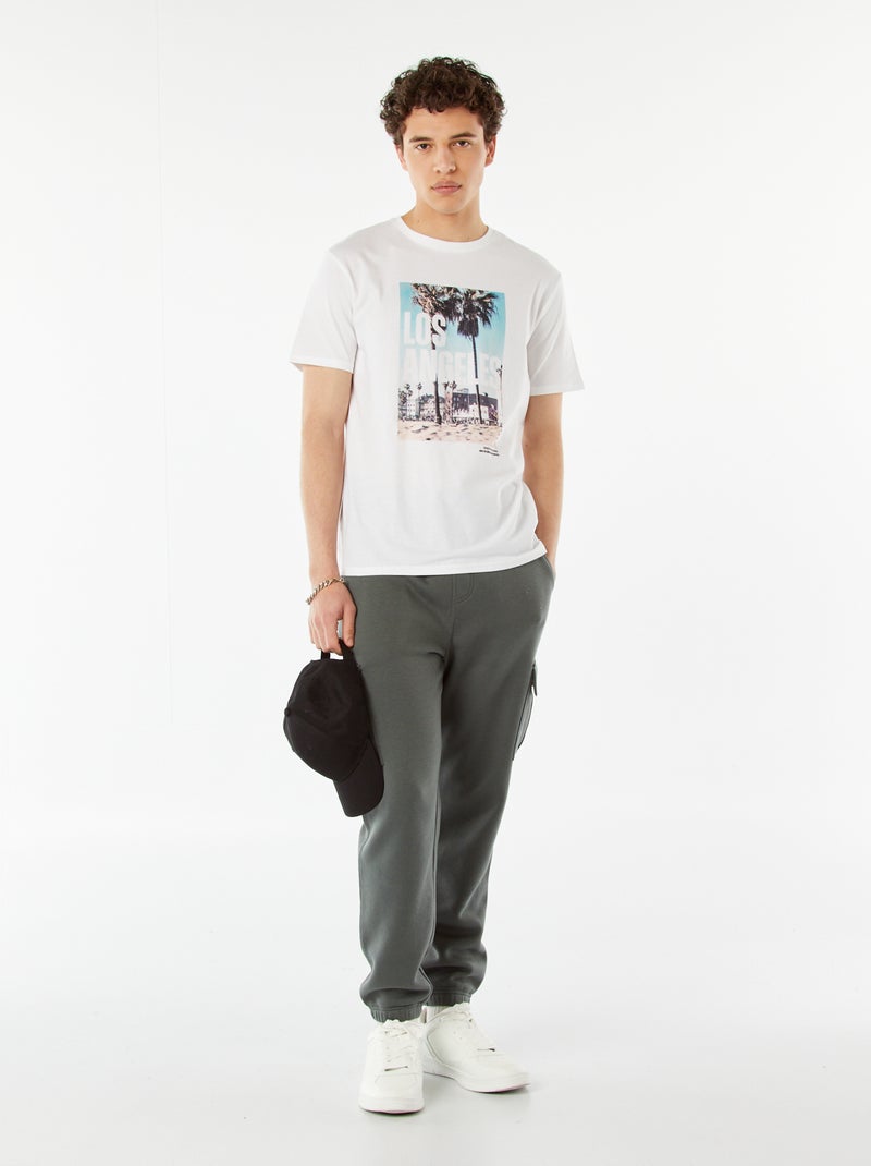 T-shirt estampada com mensagem Branco - Kiabi