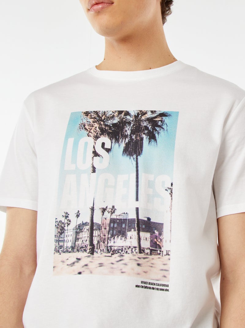 T-shirt estampada com mensagem Branco - Kiabi