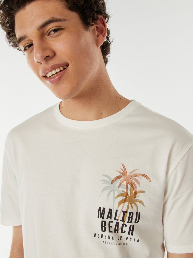 T-shirt estampada com mensagem Branco - Kiabi