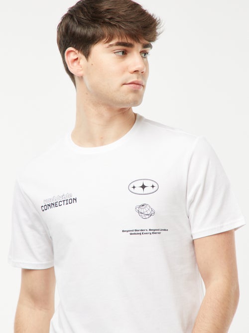 T-shirt estampada com mensagem - Kiabi